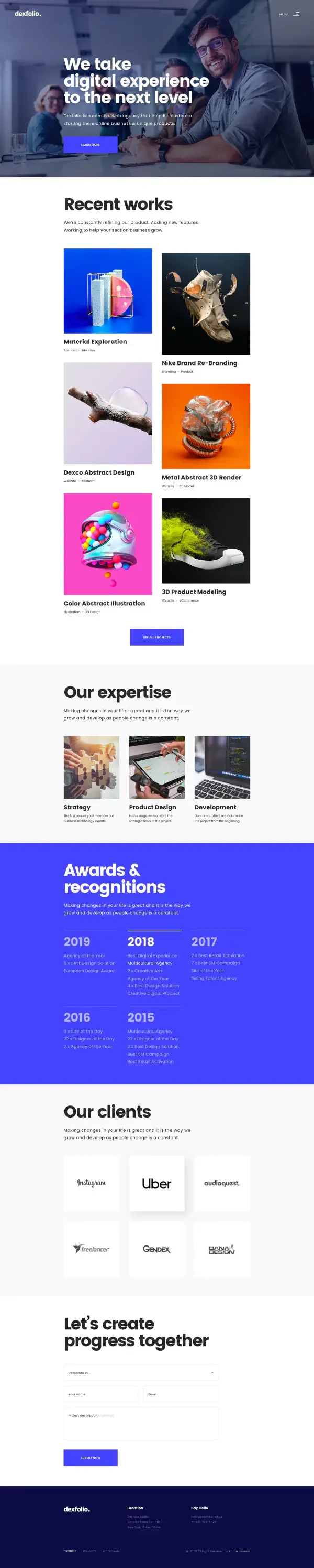 Dexfolio Jekyll Theme preview